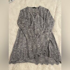 White House Black Market Gray Knit Top